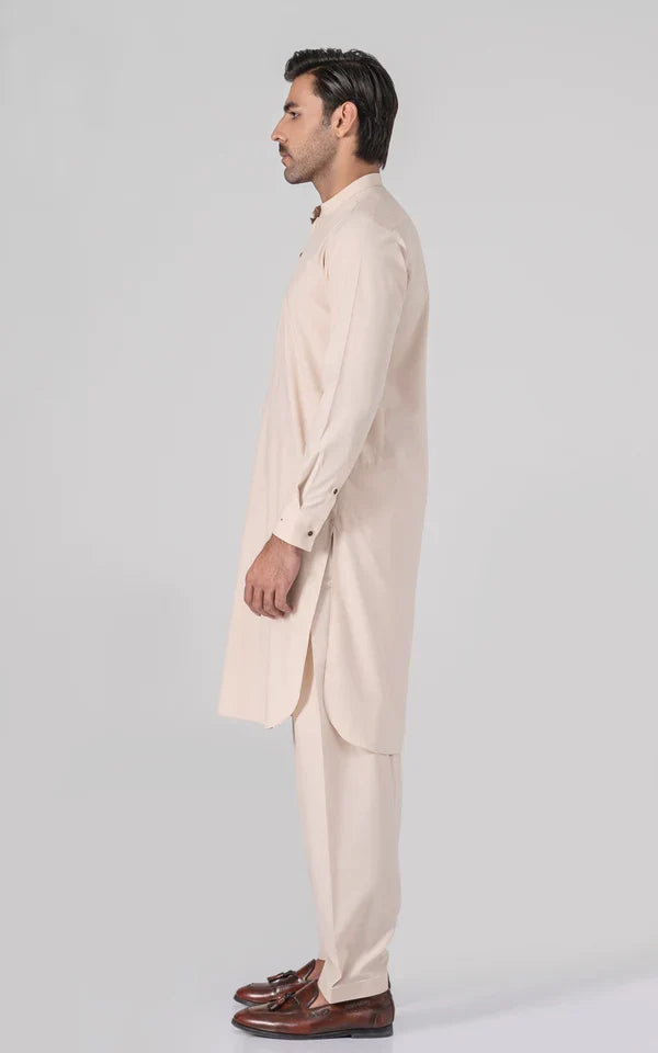 Wash & Wear - Premium Shalwar Kameez - Beige