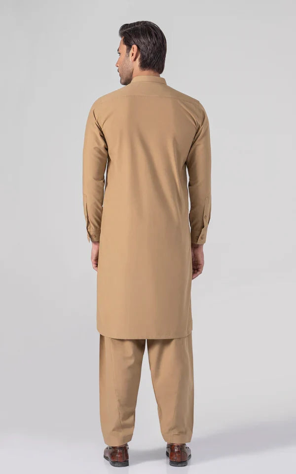 Wash & Wear - Premium Shalwar Kameez - Khaki
