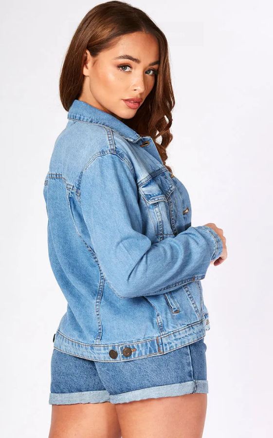 Harchiz Women Light Blue Solid Casual Jacket