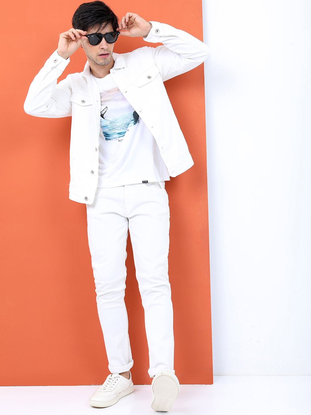 Men White Solid Denim Jacket by HARCHIZ – Timeless Urban Style for Pakistani Weather