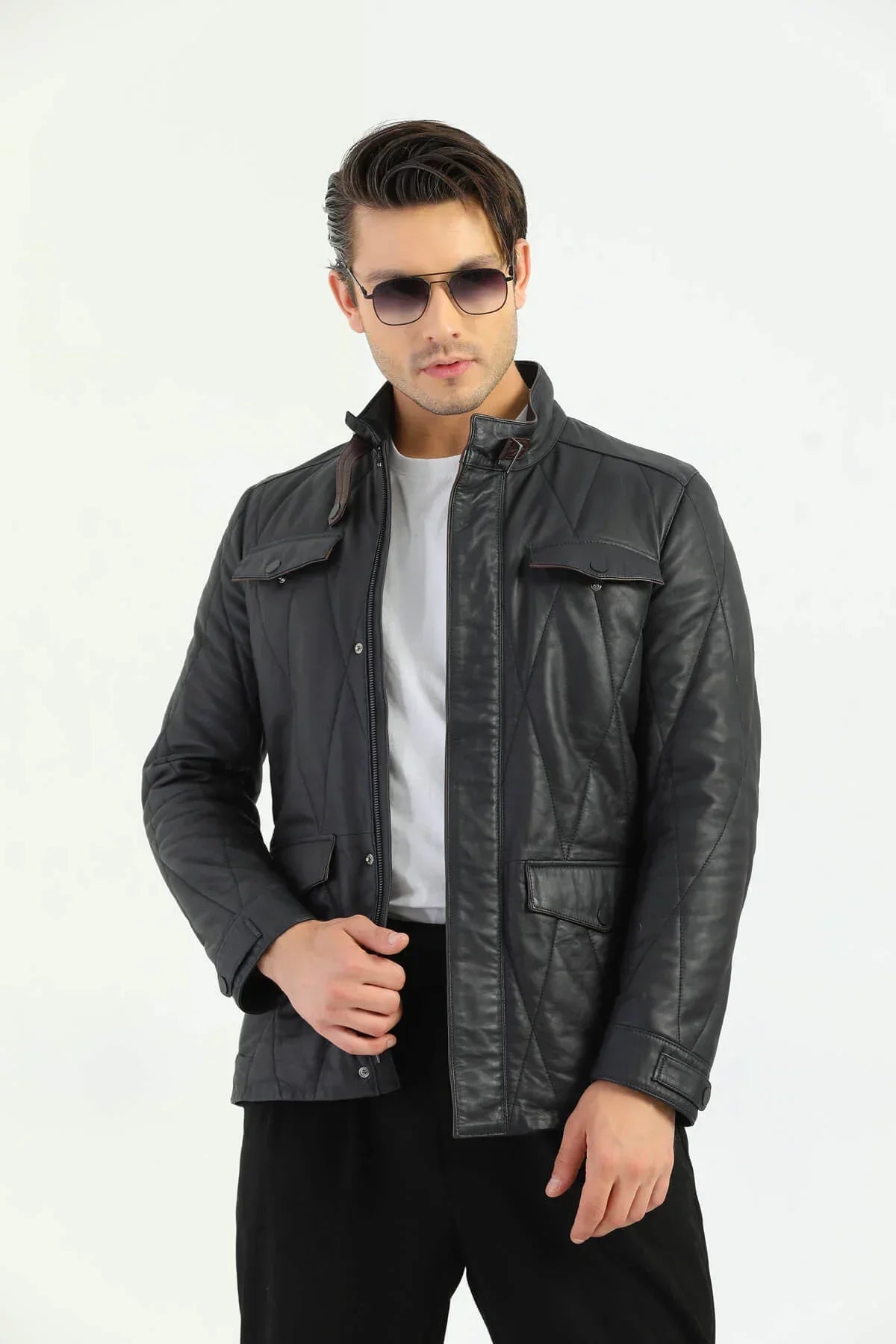 Ace Peterhead Genuine Leather Jacket Men