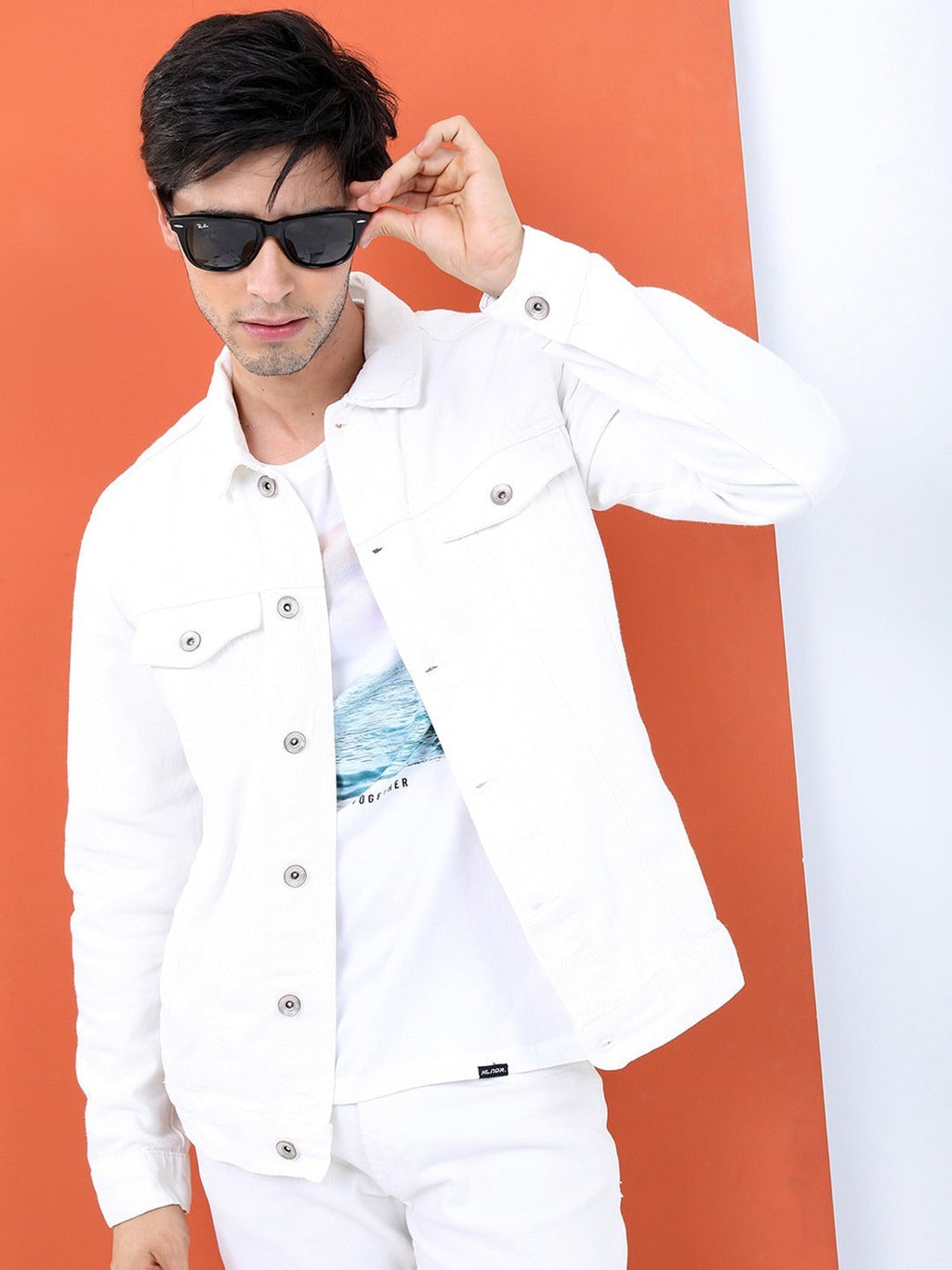 Men White Solid Denim Jacket by HARCHIZ – Timeless Urban Style for Pakistani Weather
