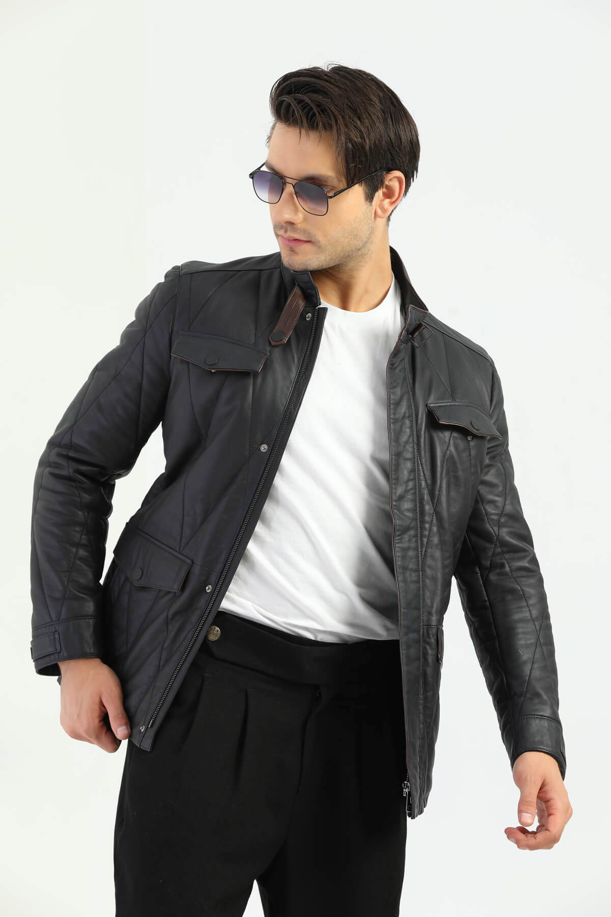 Ace Peterhead Genuine Leather Jacket Men