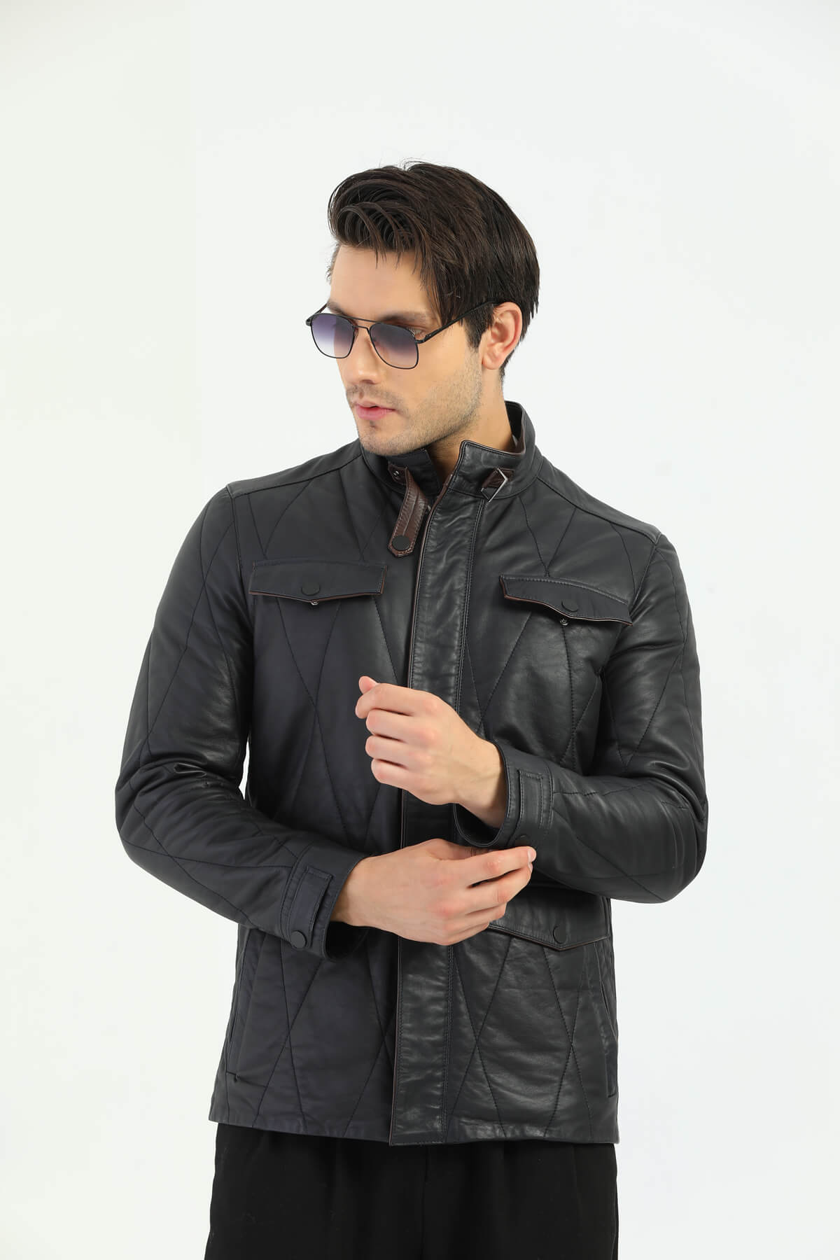 Ace Peterhead Genuine Leather Jacket Men