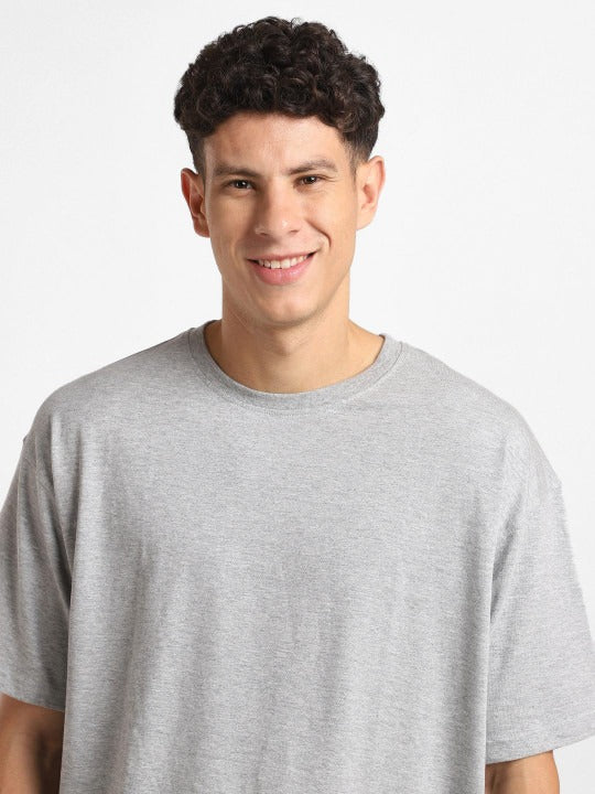 Round Neck Short Sleeves Oversized Cotton T-Shirt for Men – Soft & Breathable Streetwear | HARCHIZ