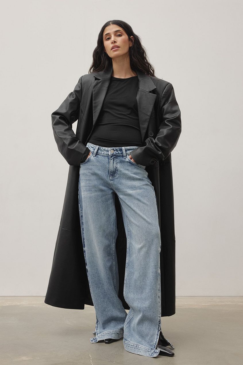 Slit Detail Denim – Trendy High-Rise Jeans with Front/Side Slits for Pakistan | HARCHIZ
