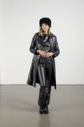 HARCHIZ Black Leather Coat For Women