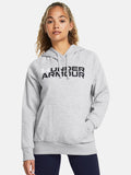 Printed Rival Fleece Wordmark Gray Hoodie — Cozy Fleece Pullover with Wordmark Print & Kangaroo Pocket | HARCHIZ Pakistan