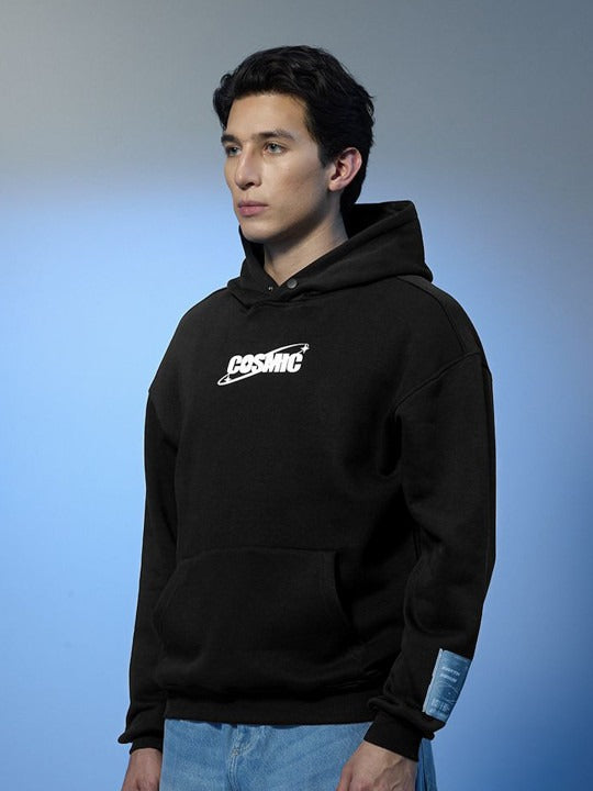 Stars Within Cosmic Black Oversized Hoodie – Trendy Streetwear Hoodie for Men & Women in Pakistan | HARCHIZ