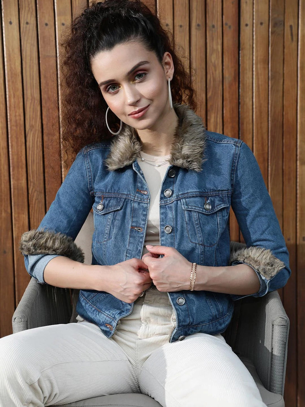Men Fur Lined Denim Jacket for Winter in Pakistan – Warm, Stylish Outerwear | HARCHIZ