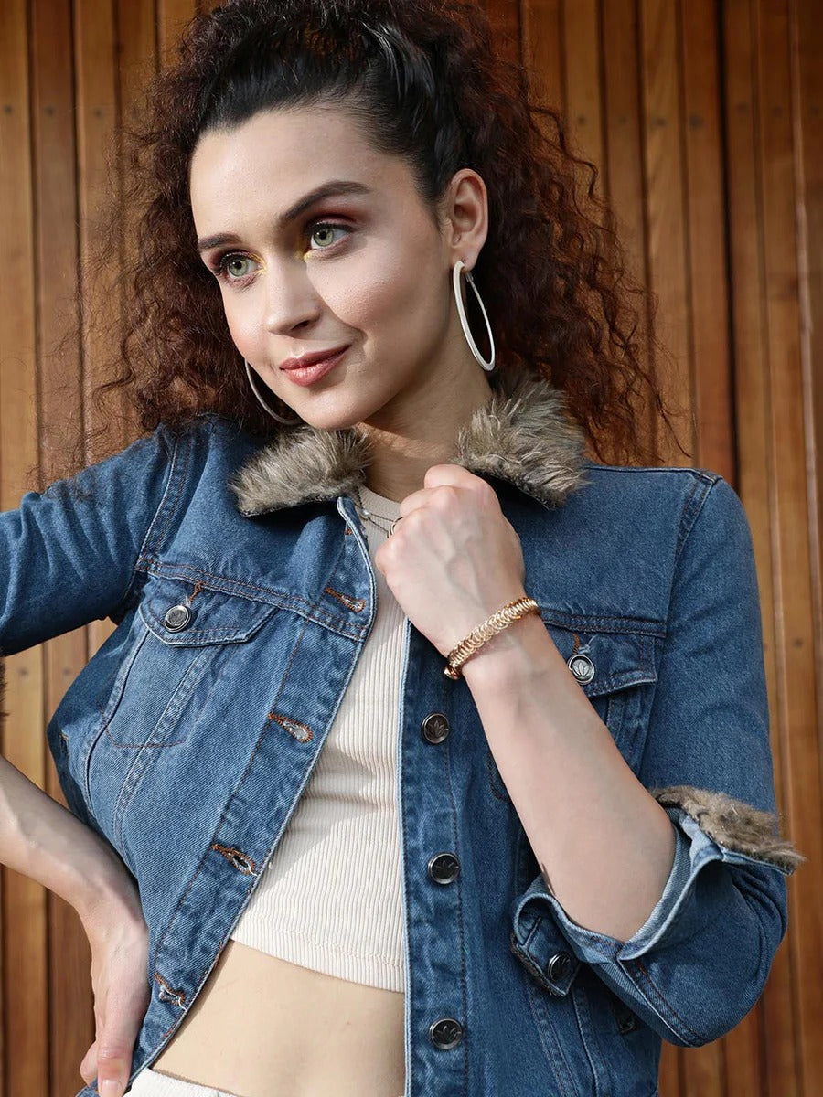 Men Fur Lined Denim Jacket for Winter in Pakistan – Warm, Stylish Outerwear | HARCHIZ