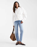 Mom Jeans in Mid Blue – High Waist Vintage Fit Denim for Women in Pakistan | DOCACCA