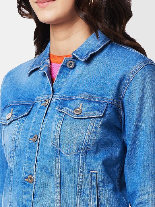 Washed Cotton Denim Jacket for Women – Stylish, Breathable Everyday Layer in Pakistan | HARCHIZ