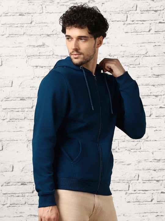 Nobero Men Zipper Hooded Sweatshirt