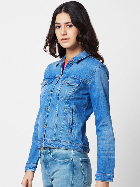 Washed Cotton Denim Jacket for Women – Stylish, Breathable Everyday Layer in Pakistan | HARCHIZ