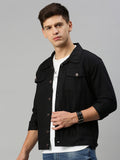 Spread Collar Denim Jacket for Men – Dual Pocket Long Sleeve Style in Pakistan