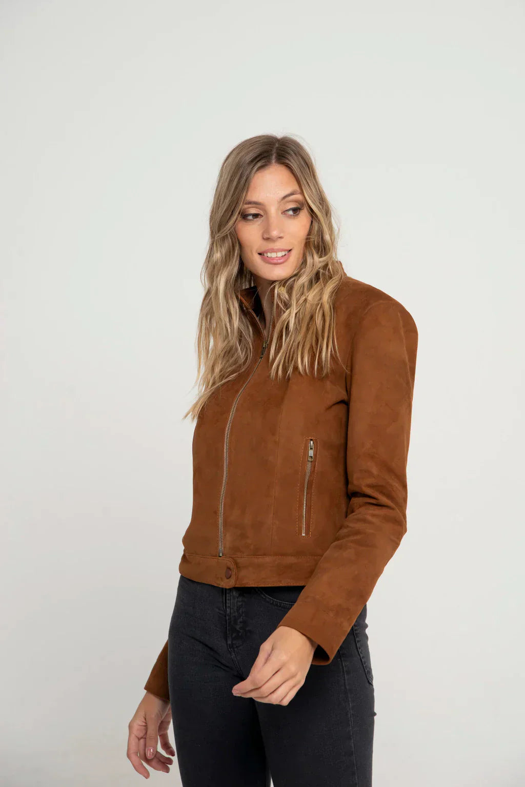 Brown Women's Suede Leather Jacket