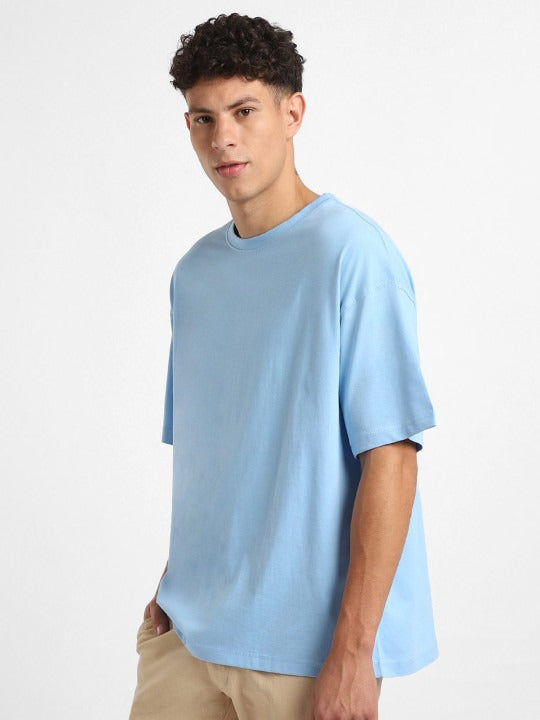 Round Neck Short Sleeves Oversized Cotton T-Shirt for Men in Pakistan – Breathable Summer Wear by HARCHIZ