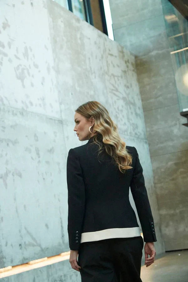 Ace Black Contrast Women Blazer