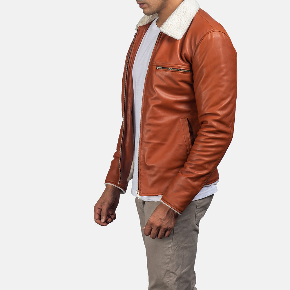 Ace Tan Shearling Leather Jacket