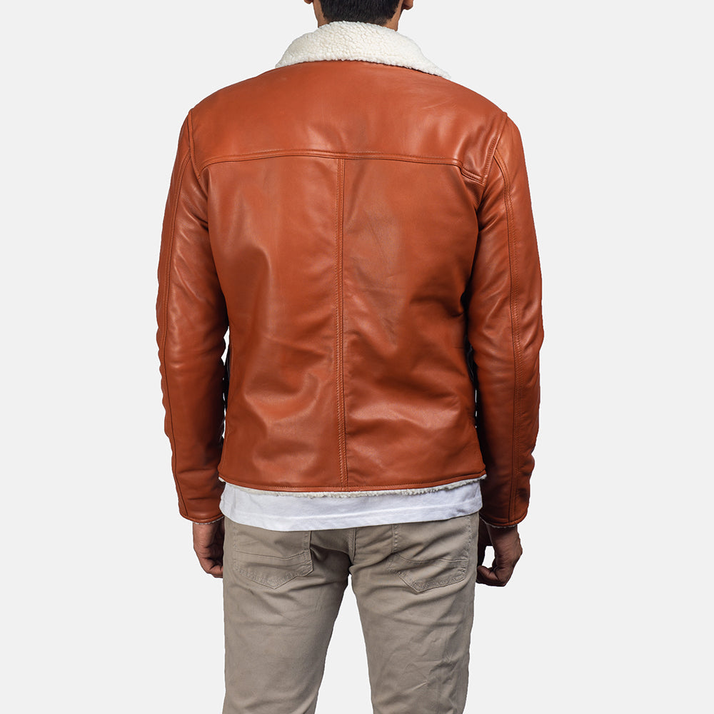 Ace Tan Shearling Leather Jacket