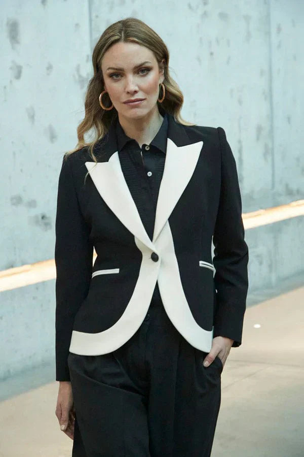 Ace Black Contrast Women Blazer