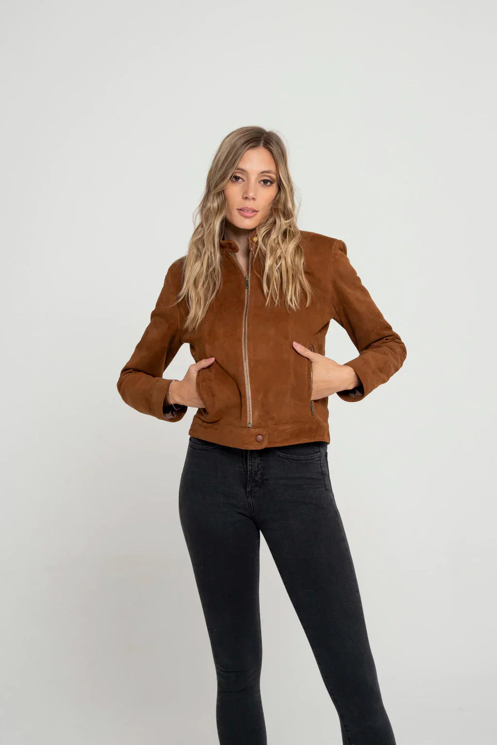 Brown Women's Suede Leather Jacket