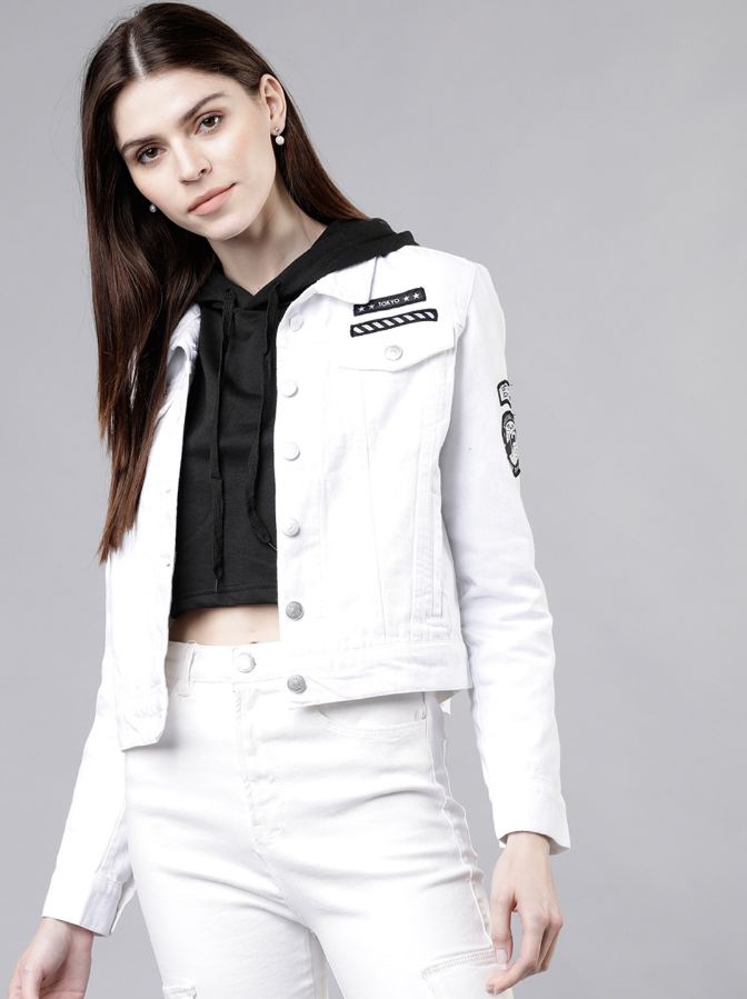 Harchiz Women’s White Solid Jacket – Elegant, Modern & Timeless Fashion
