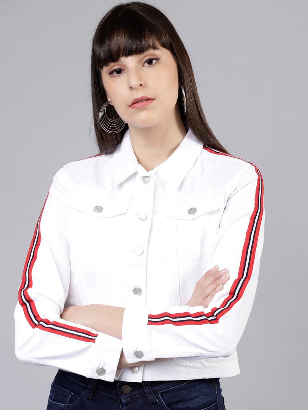 Harchiz Women White Casual Jacket – Minimal & Trendy Outerwear