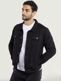 Men’s Spread Collar Solid Casual Denim Jacket – Classic Pakistani Streetwear by HARCHIZ