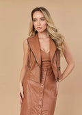 HARCHIZ Caramel Women's Genuine Leather Vest