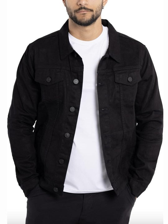 Men’s Spread Collar Solid Casual Denim Jacket – Classic Pakistani Streetwear by HARCHIZ