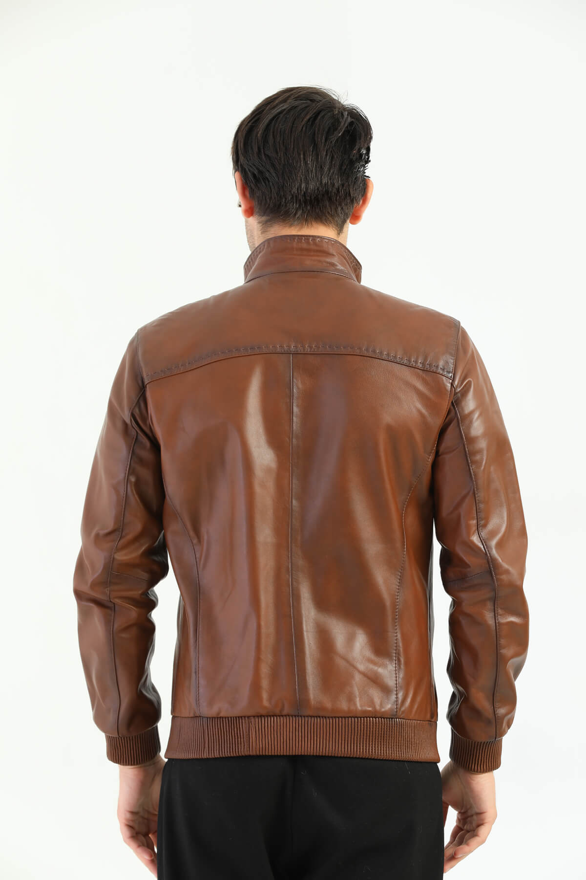 Ace Ruslin Brown Leather Jacket For Men's