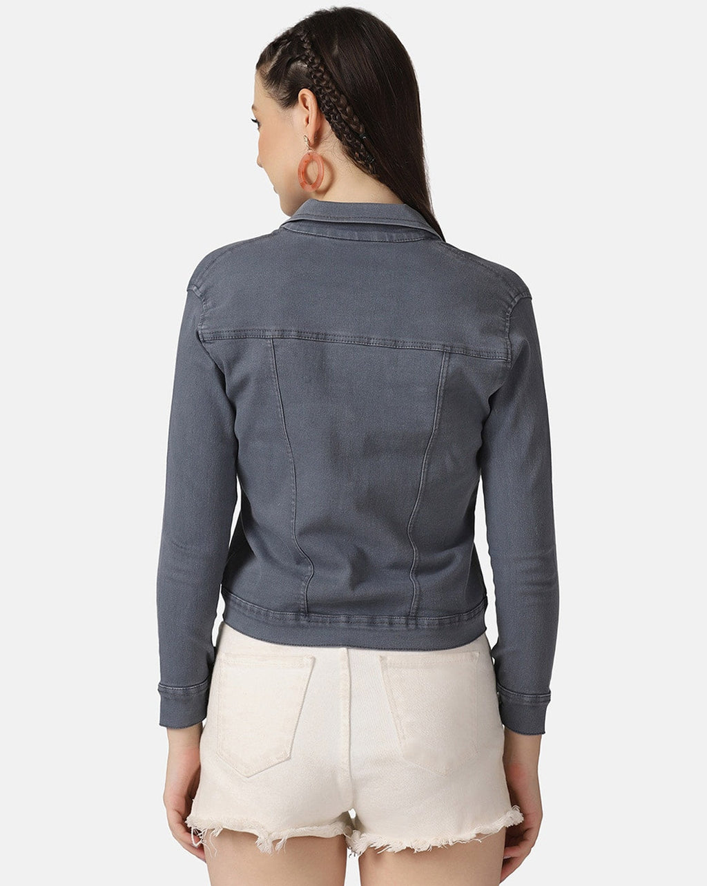 Harchiz Women Grey Denim Jacket – Sleek, Versatile & Timeless Style