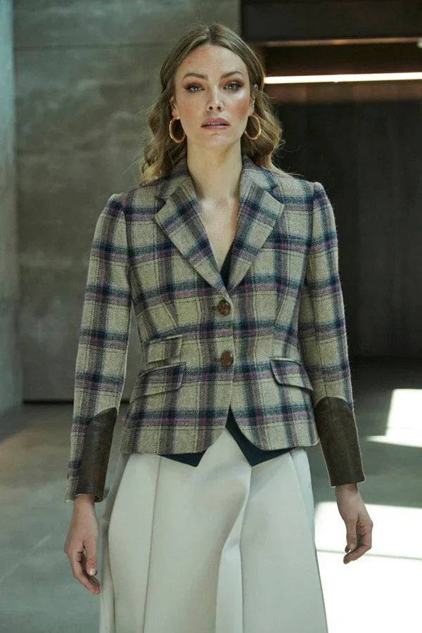 Ace Two Button Checked Women Blazer