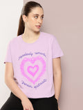 Women Purple Boxy Printed T-Shirt Online in Pakistan