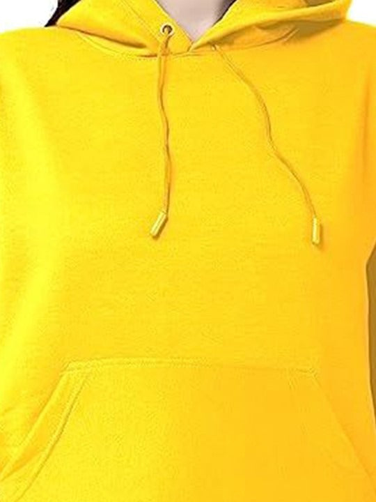 Women Graphic Printed Hooded Cotton Yellow Hoodie – Trendy Winter Hoodie for Girls in Pakistan