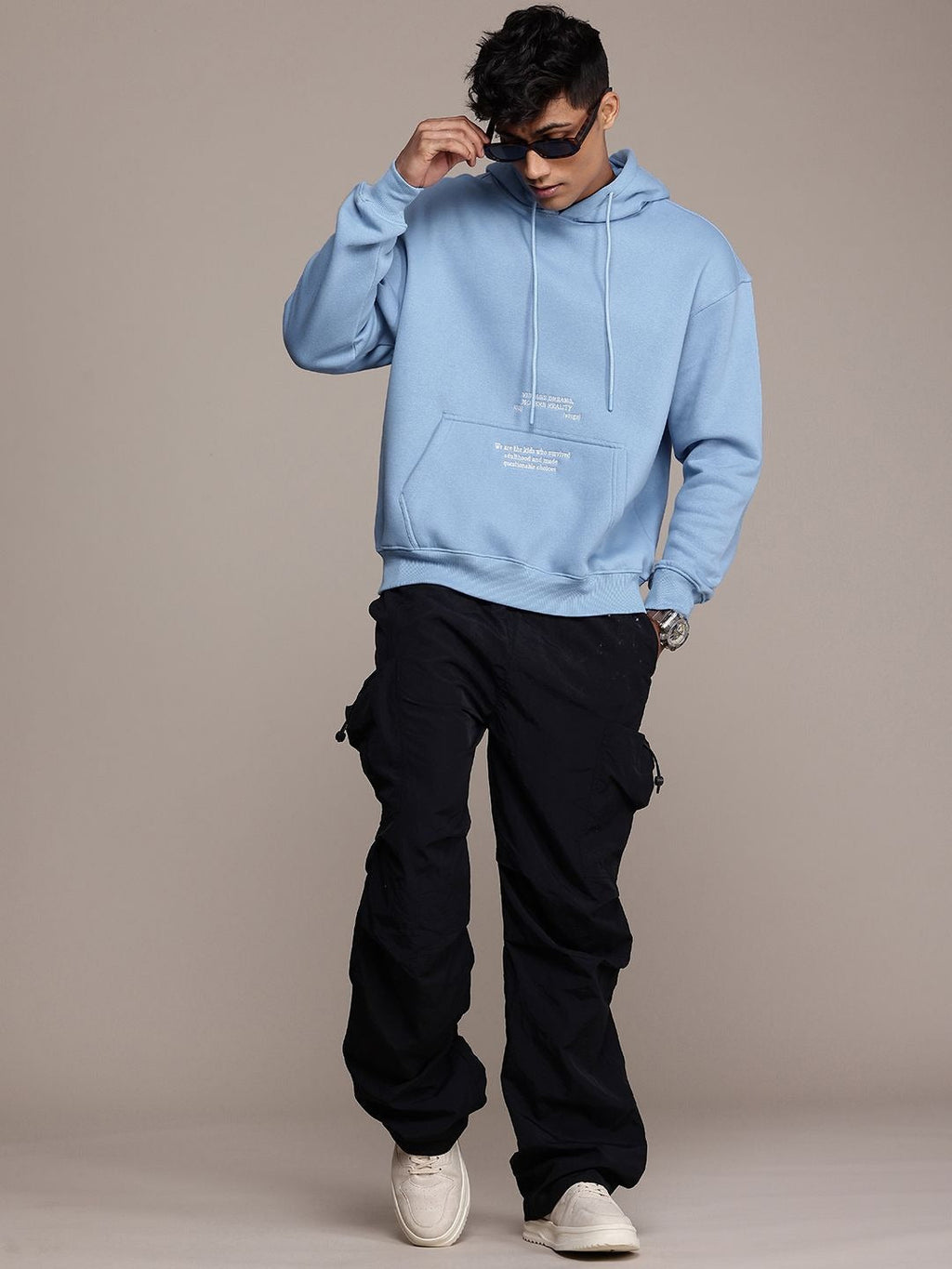 Typography Embroidery Hooded Pullover Sweatshirt for Men – Trendy Cotton Hoodie in Pakistan | HARCHIZ