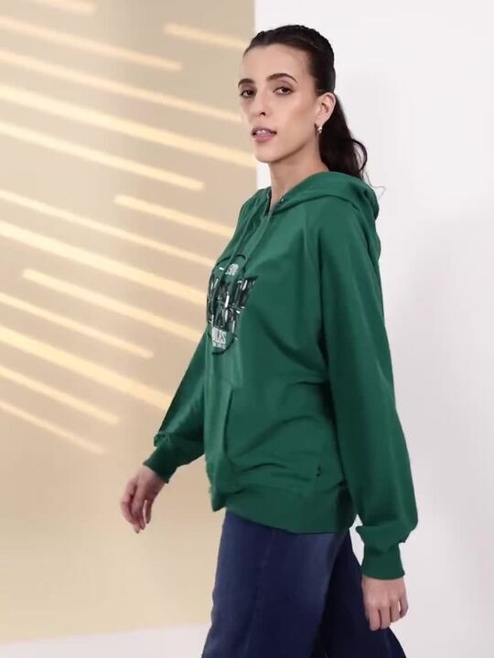 The Life Co. Embroidered Hooded Olive Green Hoodie for Women – Stylish Winter Wear in Pakistan | HARCHIZ