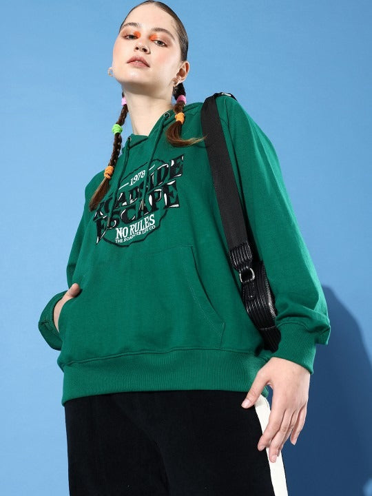 The Life Co. Embroidered Hooded Olive Green Hoodie for Women – Stylish Winter Wear in Pakistan | HARCHIZ