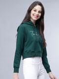 Women Green Printed Hooded Olive Green Hoodie – Stylish Winter Wear in Pakistan | HARCHIZ