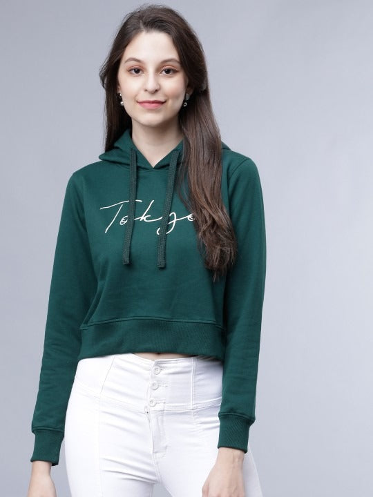 Women Green Printed Hooded Olive Green Hoodie – Stylish Winter Wear in Pakistan | HARCHIZ