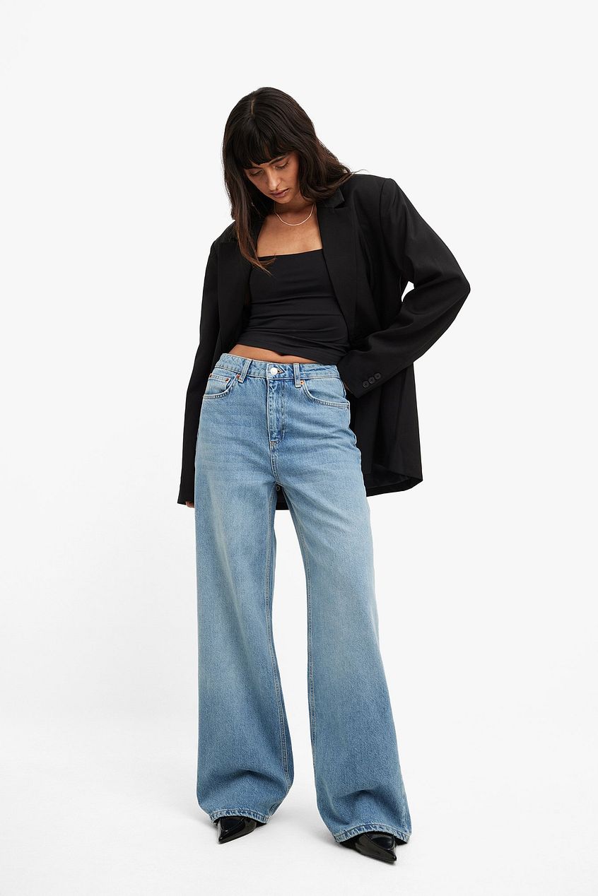 Wide High Waist Jeans for Women – Flattering High-Rise Wide-Leg Denim in Pakistan | HARCHIZ