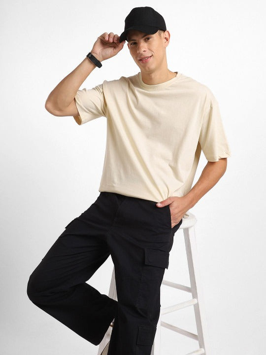 Round Neck Short Sleeves Oversized Cotton T-Shirt for Men in Pakistan | HARCHIZ