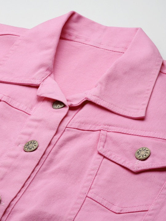 Women Crop Denim Jacket – Trendy Short Denim Layer for Everyday Pakistani Fashion | HARCHIZ