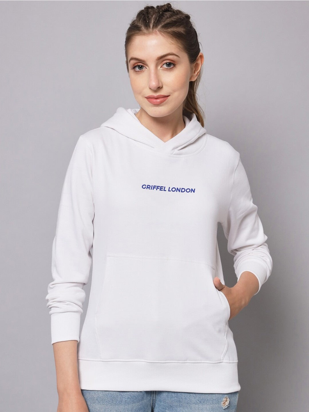 Women Hooded Fleece White Hoodie – Cozy Winter Wear in Pakistan | HARCHIZ