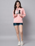 Women Typography Printed Oversized Fit Longline Baby Pink Hoodie – Stylish Winter Hoodie for Girls in Pakistan | HARCHIZ