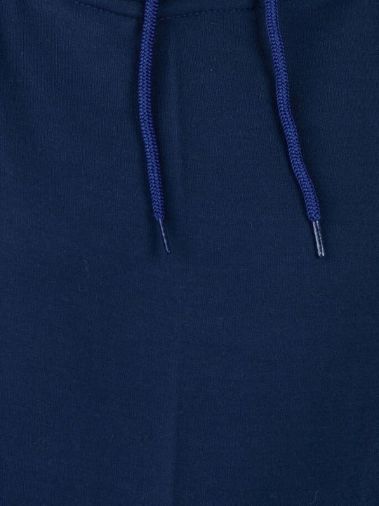 Women Printed Oversized Fit Longline Navy Blue Hoodie – Stylish & Comfortable Winter Wear in Pakistan | HARCHIZ