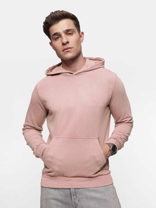 Men Solid Hooded Sweatshirt with Brand Logo – Stylish Cotton Pullover for Men in Pakistan | HARCHIZ