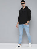 Men Black Typography Printed Hooded Pullover Sweatshirt – Stylish Cotton Hoodie for Men in Pakistan | DOCACCA